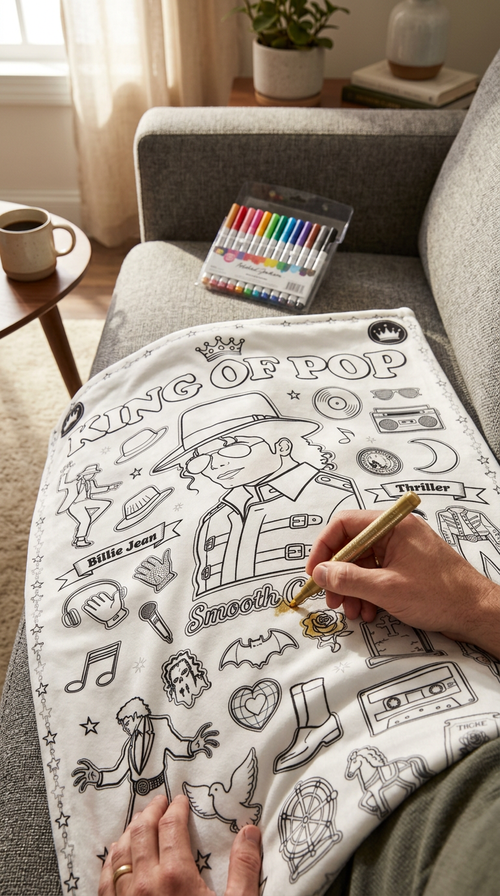 King of Pop Coloring Blanket