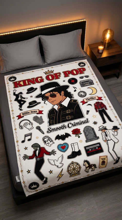 King of Pop Coloring Blanket