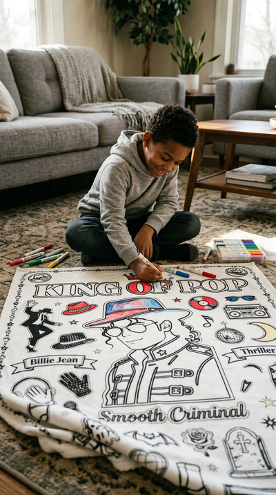King of Pop Coloring Blanket